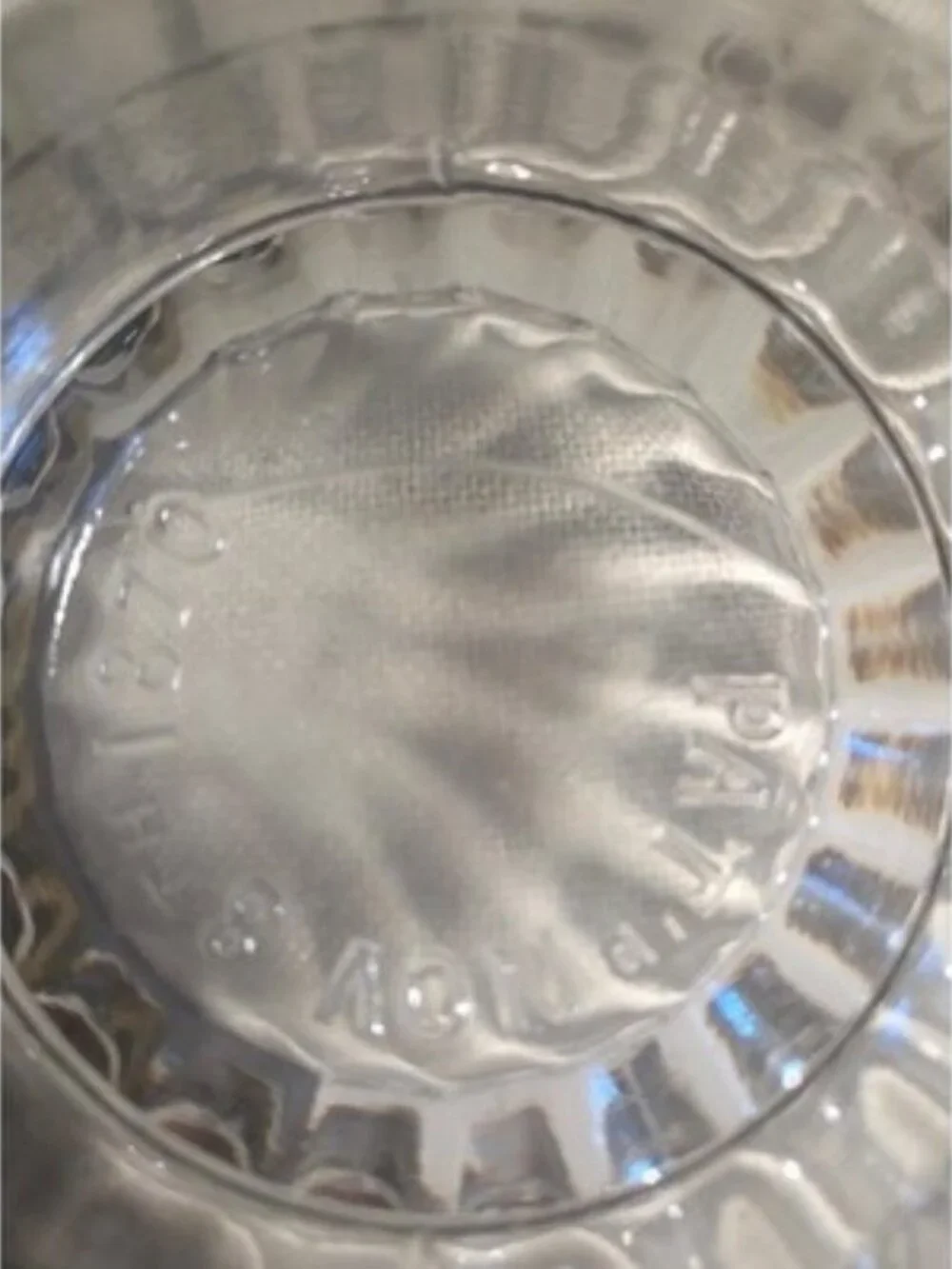 Antique EAPG Clear Glass Serving Bowl Patented Nov 8 1870 Scalloped Ribbed 8